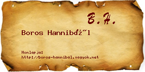 Boros Hannibál névjegykártya